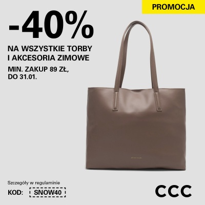 40% na wszystkie torby i zimowe akcesoria w CCC!
