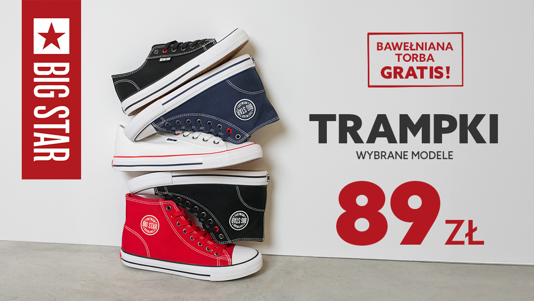 Trampki w super cenie i torba gratis w BIG STAR JEANS
