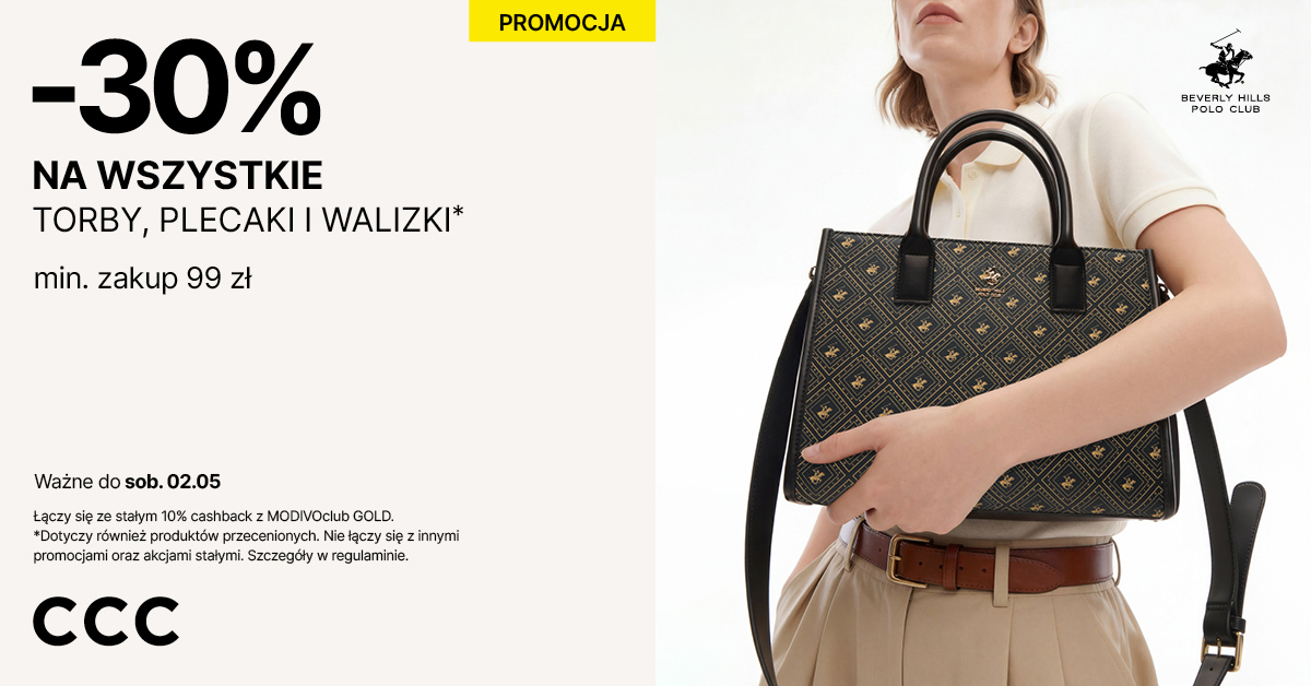 -30% na torby, plecaki, walizki w CCC